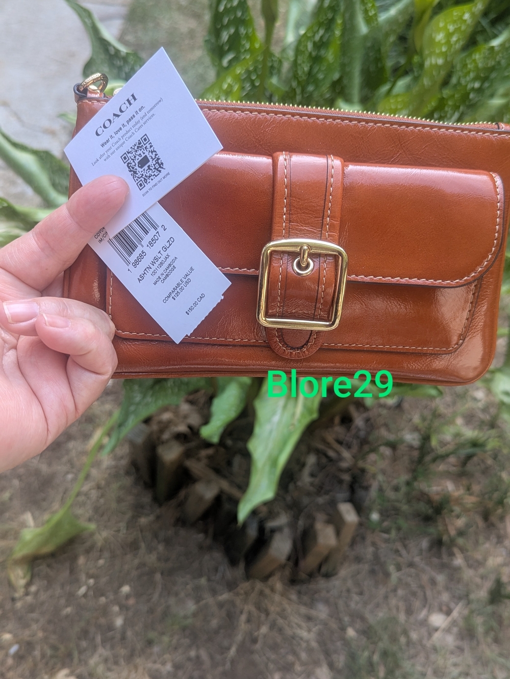 Coach Ashton Wristlet CDY04 glazed leather/Im/Cinnamon - Picture 3 of 5